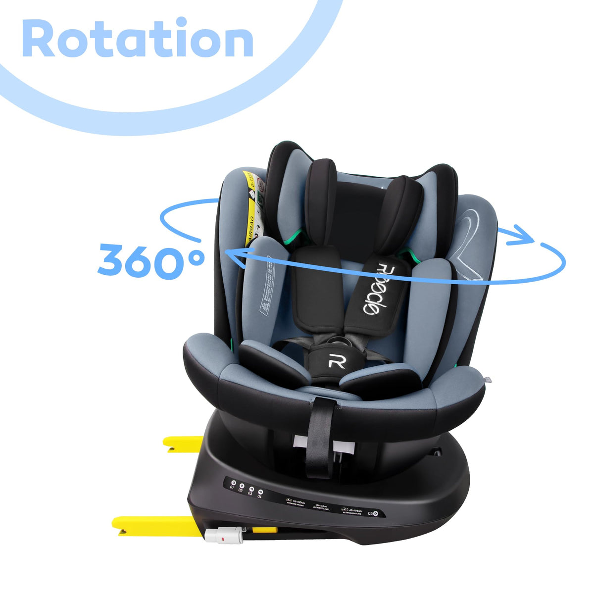 Reecle i-Size Siège Auto 360° Pivotant ISOFIX 40-150 cm, de la naissance à 12 ans (0-36 kg), ECE R129