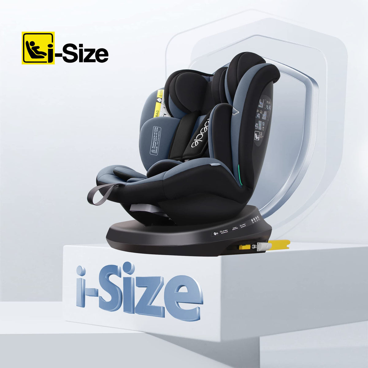 Reecle i-Size Siège Auto 360° Pivotant ISOFIX 40-150 cm, de la naissance à 12 ans (0-36 kg), ECE R129