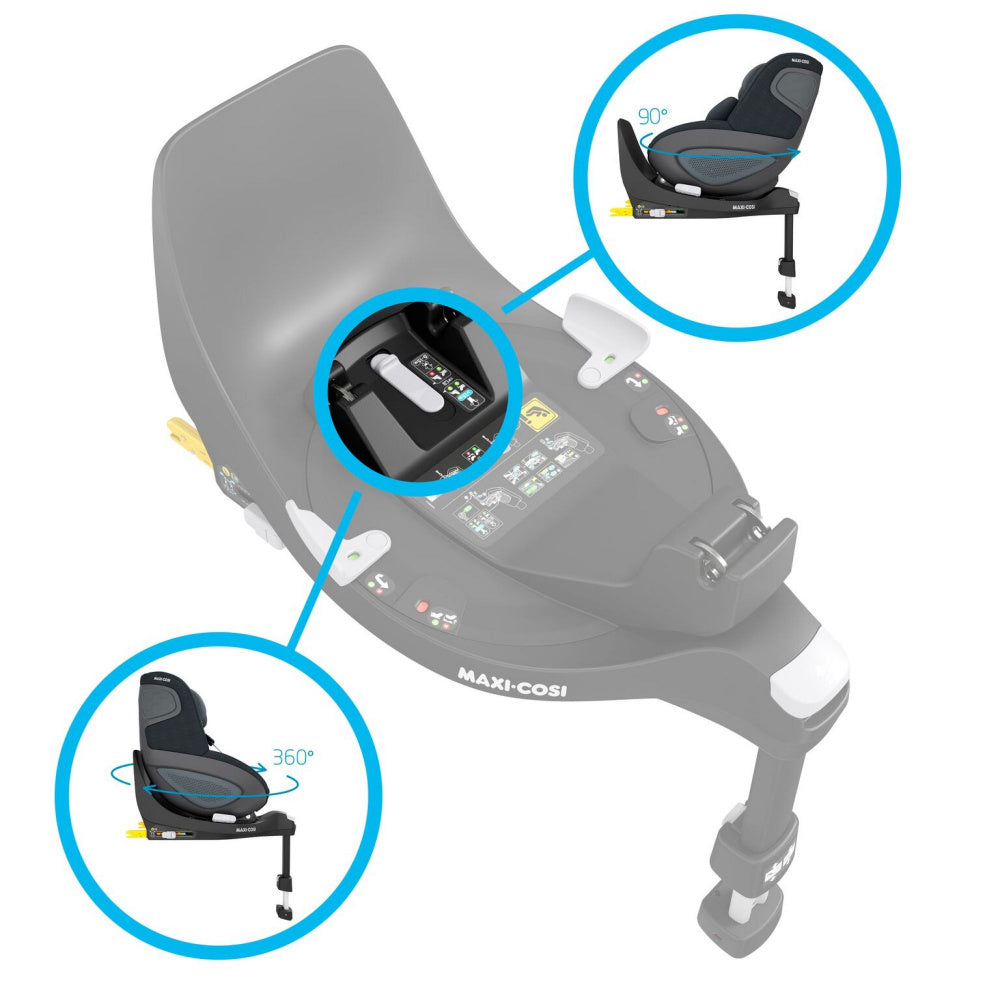 Maxi-Cosi FamilyFix 360 i-Size Base ISOFIX 360, 40–105 cm, Noir