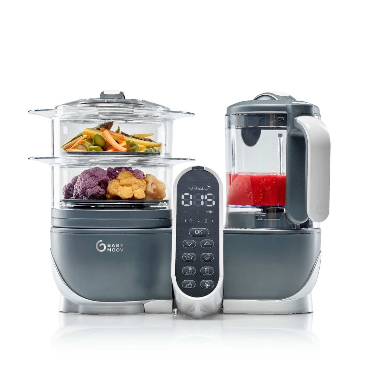 Babymoov Nutribaby(+) Robot Cuiseur Bébé Multifonctions 6 en 1 - Gris